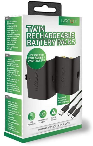 Twin Rechargeable Battery Packs for Xbox Series black (VS2882)