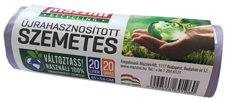 Szemeteszsák újrahasznosított 20L 20db