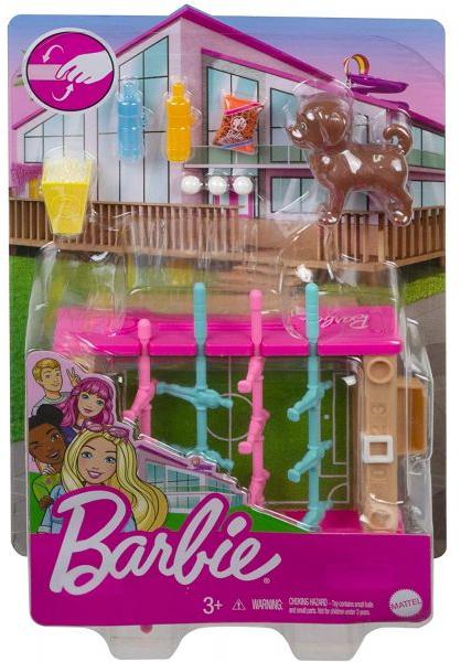 Barbie: Kerti játékszett - csocsóasztal kiskutyával (GRG77)