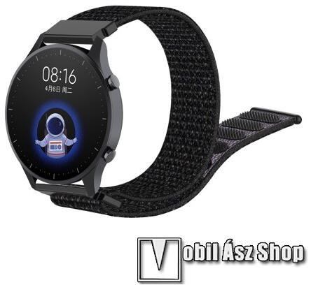 Vásárlás: Okosóra szíj - szövet, tépőzáras - 22mm széles - FEKETE - Xiaomi  Watch Color / SAMSUNG Galaxy Watch 46mm / HUAWEI Watch GT 2 46mm / Gear S3  Frontier Sportóra, okosóra