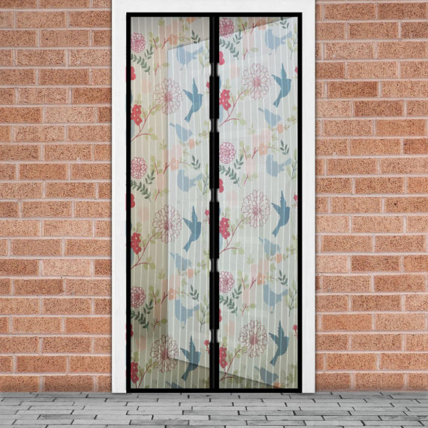 Mágneses függöny ajtóra 100x210 cm - madár mintás (11398J)