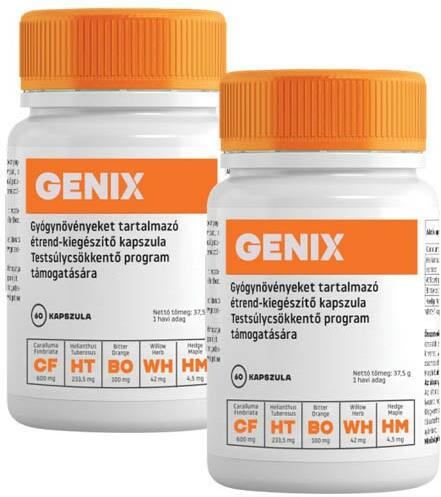 Vásárlás: Genix fogyókúrás étrend-kiegészítő kapszula 2x60db Zsírégető szer  árak összehasonlítása, fogyókúrás étrend kiegészítő kapszula 2 x 60 db  boltok