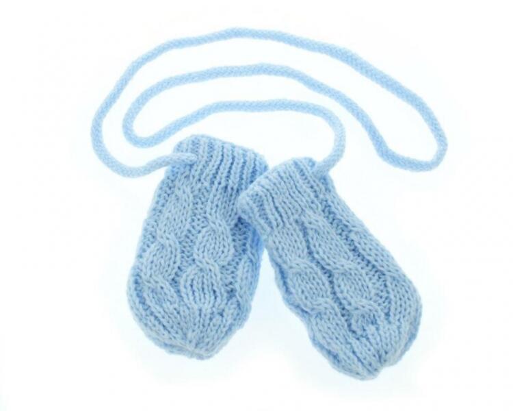 Baby Nellys Mănuși tricotate de iarnă, cu model, pentru bebeluși BABY  NELLYS - albastru deschis (Manusi bebelusi) - Preturi