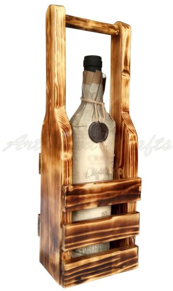 Arts and Crafts Suport din lemn, handmade, pentru o sticla de vin - cod  aac0260 (Suport sticla vin) - Preturi