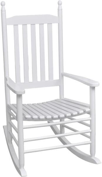 vidaXL Scaun balansoar cu șezut curbat, alb, lemn (40858) - comfy (Balansoar)  - Preturi