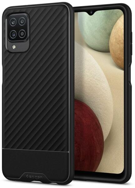 Spigen Husa Samsung Galaxy A12 Spigen Core Armor Black (ACS02584) (Husa  telefon mobil) - Preturi