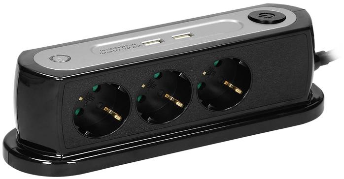 3 Plug + 2 USB 1,4 m (OR-AE-13190(GS)/B)