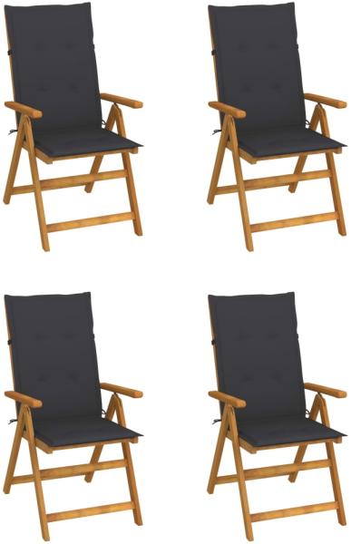 Vásárlás: vidaXL 4 db dönthető tömör akácfa kerti szék párnával  (3065347/48/49) Kerti szék árak összehasonlítása, 4 db dönthető tömör  akácfa kerti szék párnával 3065347 48 49 boltok