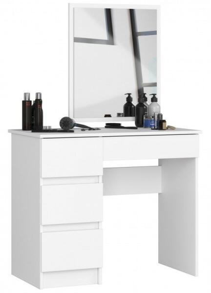 Öltözködő, fésülködő asztal tükörrel fehér 90x50cm (T-6/SLCLPLEWBIA)