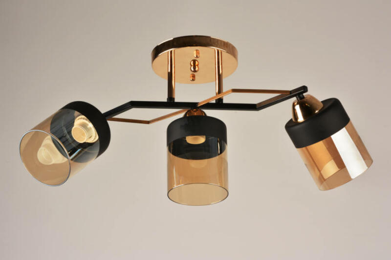 Vásárlás: Klausen LASER - Klausen - 3 búrás, modern átlátszó borostyán  falikar - üveg/fém - fekete/borostyán/réz - IP20 - 3xE27 (LY-3483) Fali- és  mennyezeti lámpa, csillár árak összehasonlítása, LASER Klausen 3 búrás