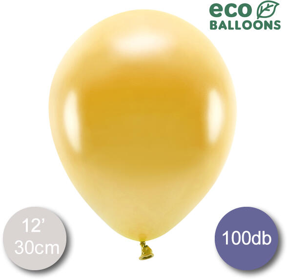 ECO Lufi, metál arany, 30cm, 100 db/cs