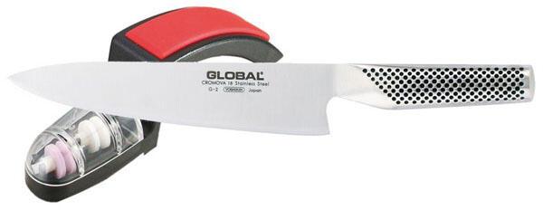 Global, Япония Комплект готварски нож G-2 и керамично точило Global  (GB-G2220BR) Комплект ножове Цени, оферти и мнения, списък с магазини,  евтино Global, Япония Комплект готварски нож G-2 и керамично точило Global  (GB-G2220BR)