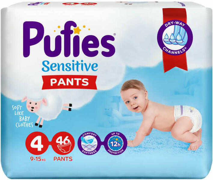 pufies Pants 4 Sensitive 46 броя, справочник с цени от бебешки онлайн  магазини