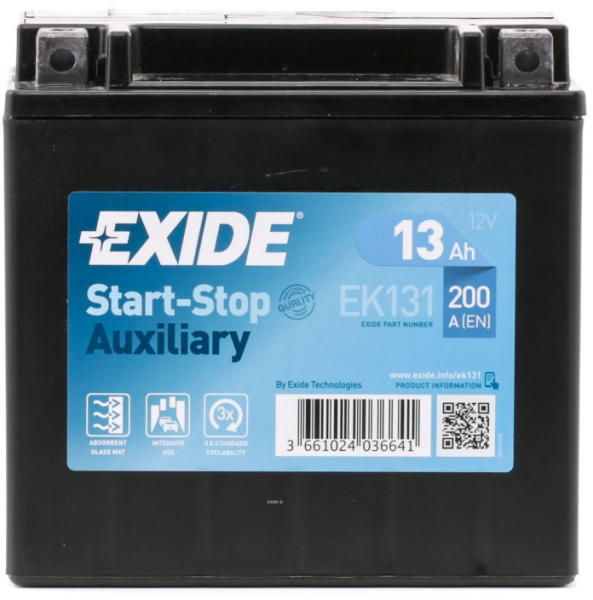 Vásárlás: Exide Start-Stop 13Ah 200A left+ (EK131) Motor akkumulátor árak  összehasonlítása, Start Stop 13 Ah 200 A left EK 131 boltok