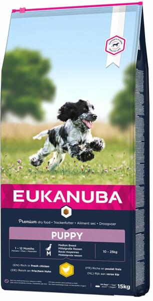 Glimpse World Record Guinness Book practitioner EUKANUBA Pachet economic: 2/3 x saci - Puppy Medium Breed Pui (2 15 kg)  (Hrana pentru caini) - Preturi