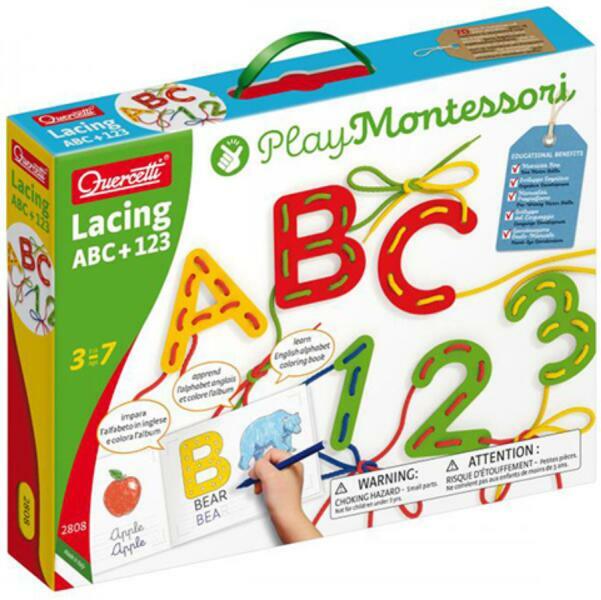 Montessori ABC+123 fűzős fejlesztő játék (2808)