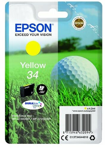 Epson 34 T3464 Yellow tintapatron eredeti C13T34644010 Golflabda vásárlás,  olcsó Epson Toner, festékpatron, festékszalag árak, Epson 34 T3464 Yellow  tintapatron eredeti C13T34644010 Golflabda boltok