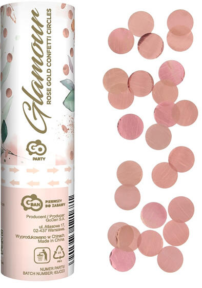 Konfetti kilövő, rose-gold, 15cm