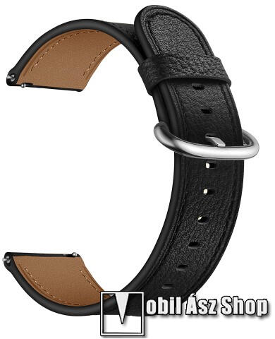 Vásárlás: Okosóra szíj - FEKETE - valódi bőr, 70mm + 120mm hosszú, 22mm  széles - SAMSUNG Galaxy Watch 46mm / Watch GT2 46mm / Watch GT 2e / Galaxy  Watch3 45mm /