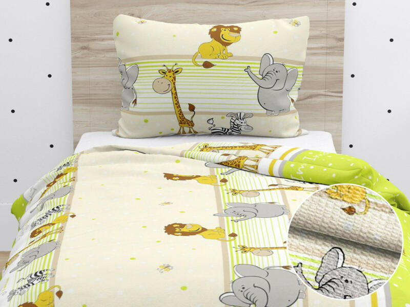 Goldea lenjerie de pat din creponată pentru copii - safari 140 x 200 și 70  x 90 cm (Lenjerie de pat) - Preturi