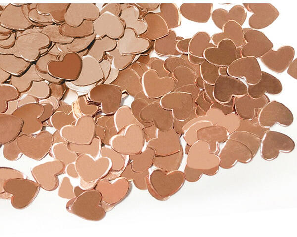 Konfetti, szív forma, rose-gold, 12 gramm
