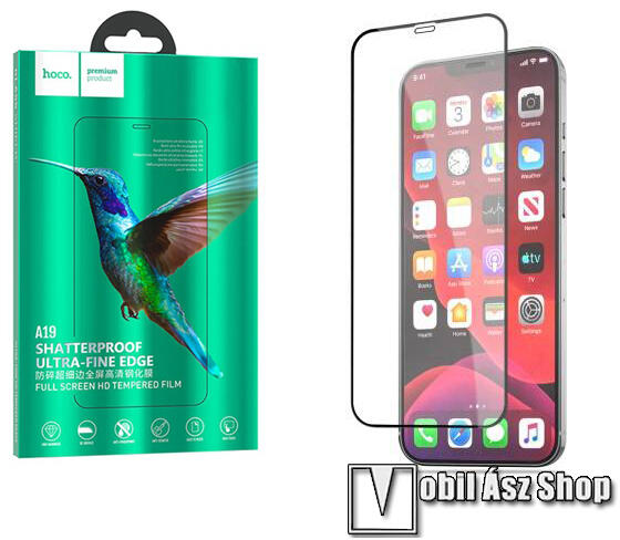 Vásárlás: hoco. előlap védő karcálló edzett üveg - FEKETE - 3D full cover,  9H, 0.33mm, A teljes kijelzőt védi, a teljes felületén tapad - APPLE iPhone  12 Pro Max (A19_12_PRO_MAX) Mobiltelefon kijelzővédő