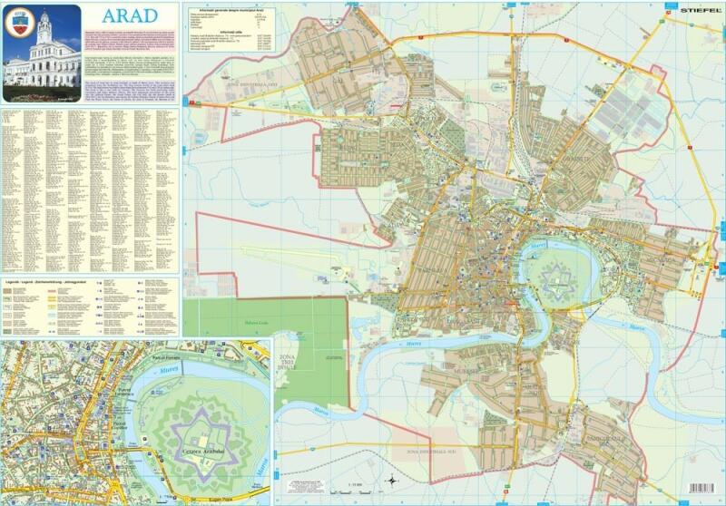 Harta Municipiului Arad AR (Harta de perete) - Preturi