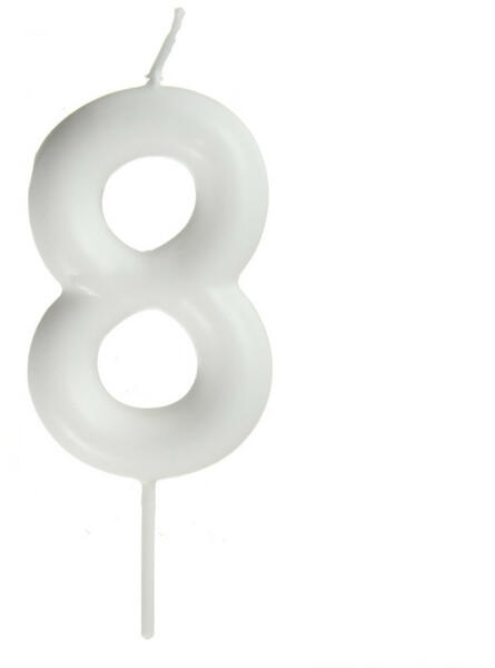 Fehér számgyertya - 8