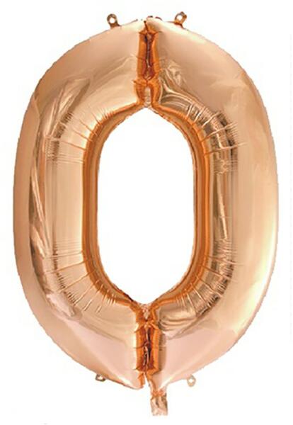 Óriás szám fólia lufi - 0 - Rose Gold