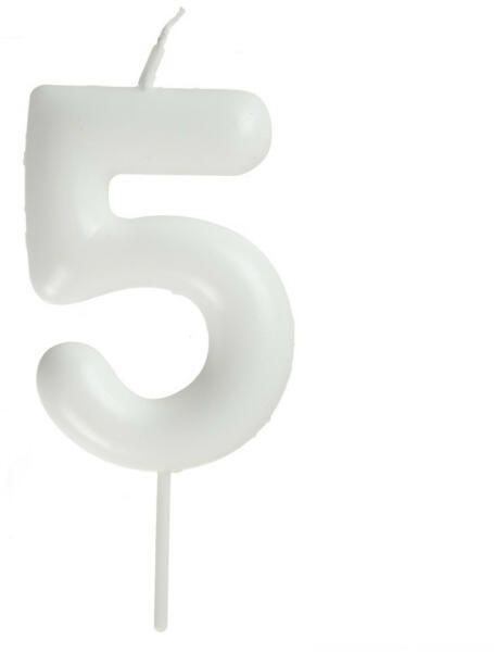 Fehér számgyertya - 5