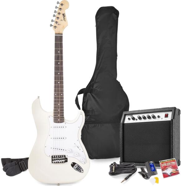 Max Music Set chitara electrica cu amplificator 40W si geanta de transport,  alb, MAX GigKit (173.225) (Chitara acustica) - Preturi