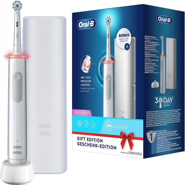 Oral-B PRO 3 3500 Sensitive Clean + Travel case elektromos fogkefe vásárlás,  olcsó Oral-B PRO 3 3500 Sensitive Clean + Travel case elektromos fogkefe  árak, akciók