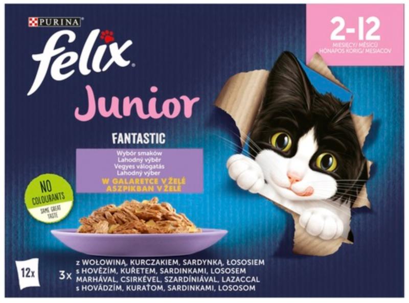 Vásárlás: FELIX Fantastic Junior Mixed Selection in aspic 12x85 g  Macskaeledel árak összehasonlítása, Fantastic Junior Mixed Selection in  aspic 12 x 85 g boltok