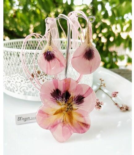 Megan Flower Life Голяма розова налба комплект Бижута комплект, най-евтина  оферта 75,00 лв
