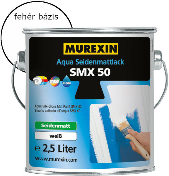 Vásárlás: Murexin SMX 50 Aqua Selyemmatt lakk fehér bázis 2, 5 l (15603) Lakk  árak összehasonlítása, SMX 50 Aqua Selyemmatt lakk fehér bázis 2 5 l 15603  boltok