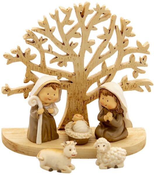 Clayre & Eef Figurine religioase din polirasina si lemn 11x5x10 cm  (6PR4743) (Scena Nasterii Domnului) - Preturi