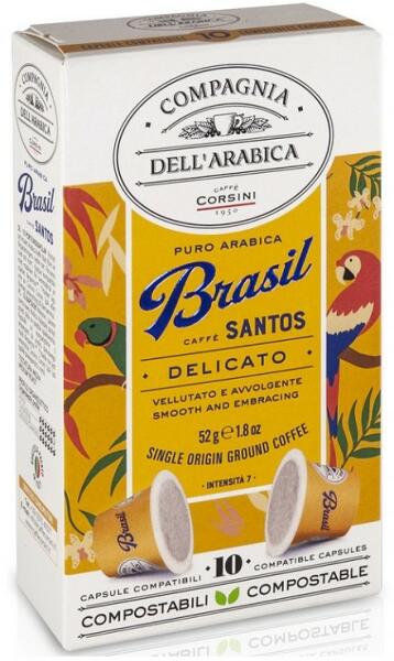 Caffe Corsini Capsule Cafea Compagnia Dell'Arabica Corsini Brasil Santos 10  X 5, 2G (COR223) (Cafea) - Preturi