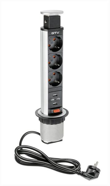 3 Plug + 2 USB Switch (AE-BPW3S60U-80)