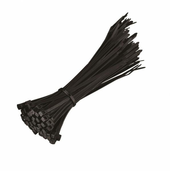 STROXX Set coliere din plastic, STROXX, lungime 300 mm, latime 4.8 mm,  culoare negru, 100 de bucati (Colier de cablu) - Preturi