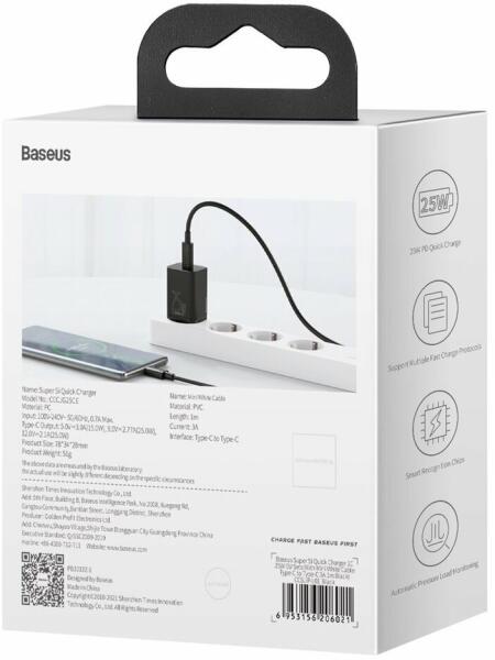 Vásárlás: Baseus Super Si 1C 25W + USB-C/USB-C 1m (TZCCSUP-L01) Mobiltelefon  töltő árak összehasonlítása, Super Si 1 C 25 W USB C USB C 1 m TZCCSUP L 01  boltok