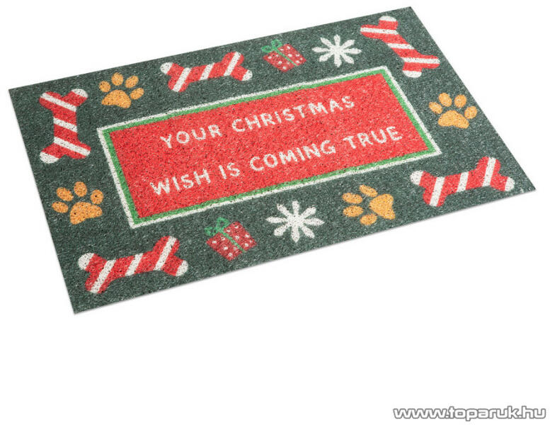 Karácsonyi lábtörlő, Your Christmas wish is coming true felirattal, 60 x 40  cm (58280A)