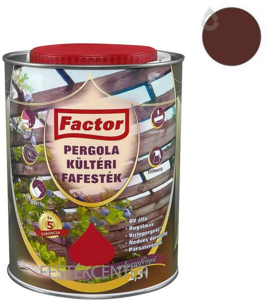 Vásárlás: Festék Bázis Factor Pergola kültéri fafesték - dió - 2, 5 l Lazúr  árak összehasonlítása, Factor Pergola kültéri fafesték dió 2 5 l boltok