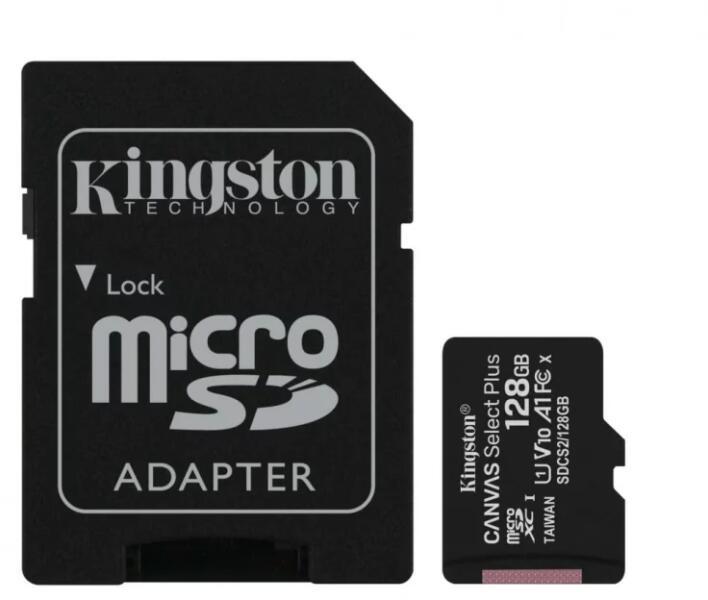 Kingston Canvas Select Plus microSDXC 128GB C10 (SDCS2/128GB) (Card memorie)  - Preturi