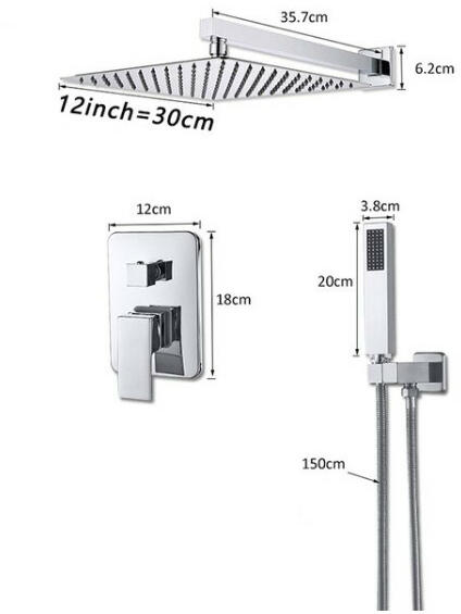 Vásárlás: Dusche Fali zuhanyszett falba építhető falsík alatti csaptelep  inox esőztetős zuhanyfej 30 cm és kézi zuhanyfejjel Zuhanyszett árak  összehasonlítása ...