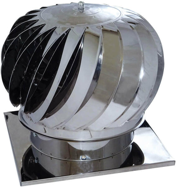 Ecopipe Terminal rotativ cos de fum, palarie rotativa din inox Ø250MM cu  talpa 32x32cm (Cos de fum) - Preturi