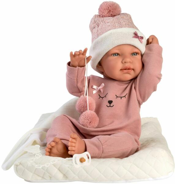 Vásárlás: Llorens Tina újszülött kislány baba párnával - 43 cm (84330)  Játékbaba árak összehasonlítása, Tina újszülött kislány baba párnával 43 cm  84330 boltok