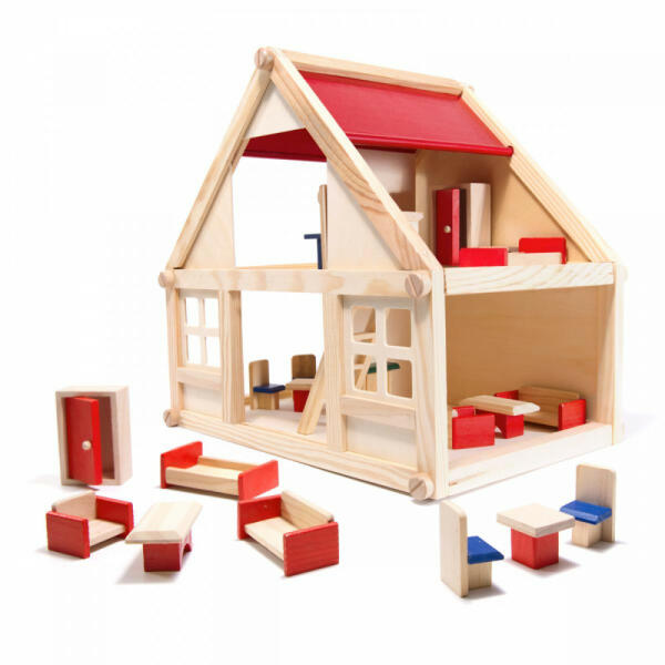 Vásárlás: Montessori fa babaház játék bútorokkal Babaház árak  összehasonlítása, Montessorifababaházjátékbútorokkal boltok