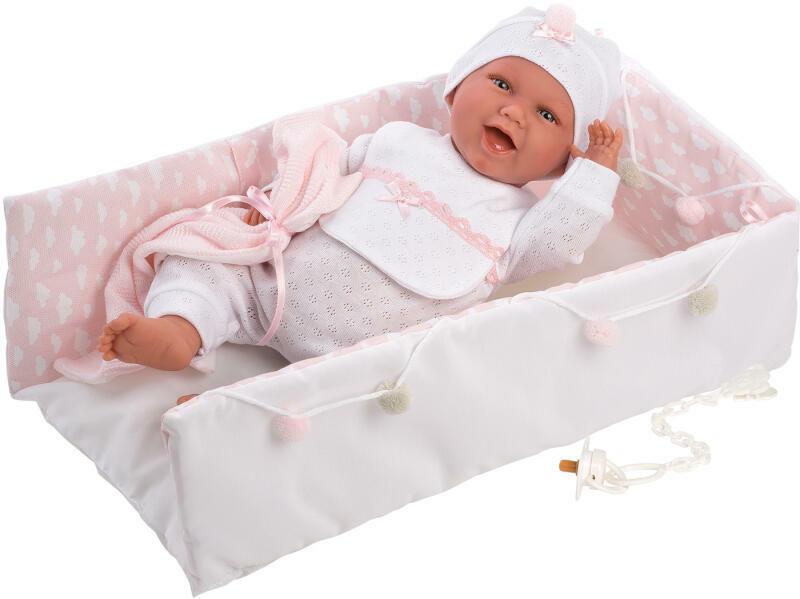 Vásárlás: Llorens Mimi újszülött kacagó baba puha bölcsővel - 42 cm (74082)  Játékbaba árak összehasonlítása, Mimi újszülött kacagó baba puha bölcsővel  42 cm 74082 boltok