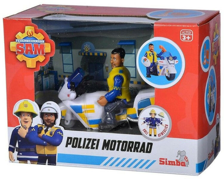 Sam, a tűzoltó - Rendőrségi motor Malcolm figurával (109251092038)