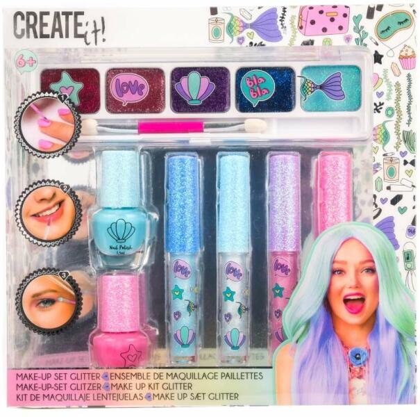 Create It! Make-Up smink szett 7db-os csillámos sellő pasztell színekkel (84141)